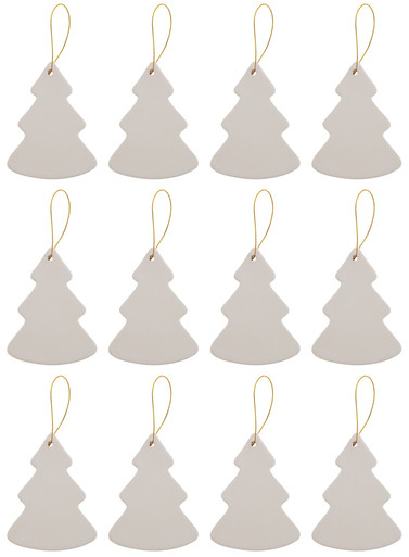 Ready to Paint DIY Ceramic Bisque Tree Shape Ornaments with