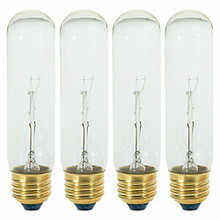 Creative Hobbies® 308 (Pack of 4) 25T10/CL - 25 Watt T10 Clear Tubular - 120V - Medium (E26) Base - Incandescent Light Bulbs