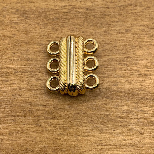 Gold Plated 3 Loop Magnetic Clasp