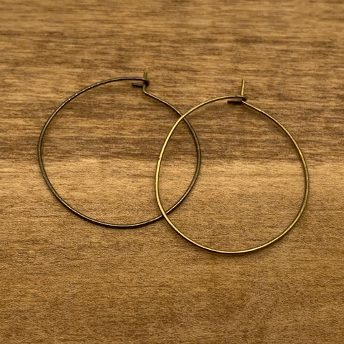 Antique Brass 30mm Hoop Earrings