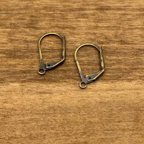 Antique Brass Plain Lever Back Earrings