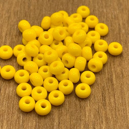 6/0 Yellow Opaque Czech Seed Bead