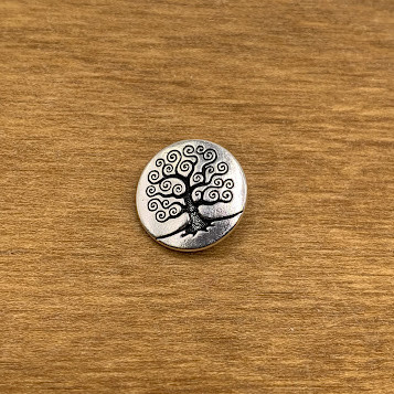 16mm Silver Tree of Life Button