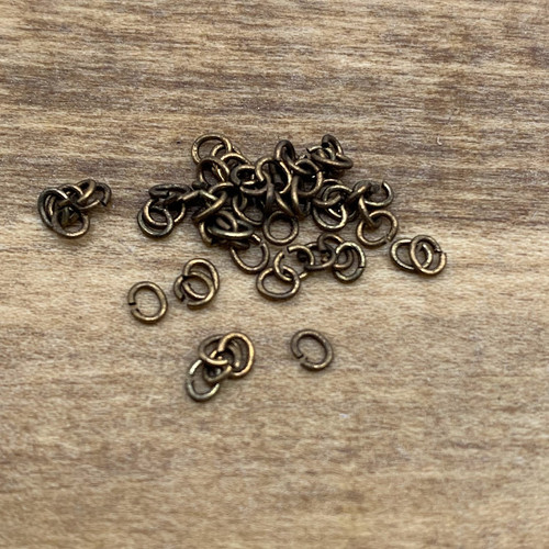 Antique Brass 3x4mm Oval Jump Rings