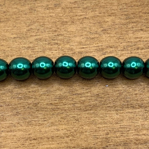 6mm Deep Emerald Czech Glass Pearls