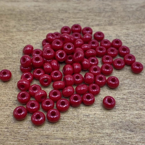 6/0 Opaque Dark Red Czech Seed Bead