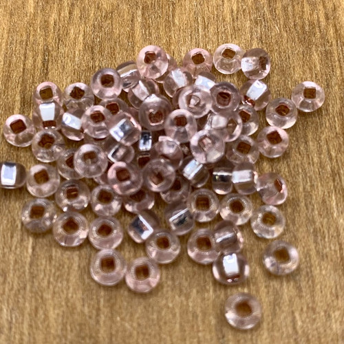 6/0 Light Rose Silver Lined Czech Seed Bead