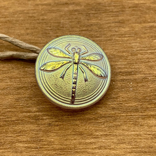 18mm Czech Glass Dragonfly Button