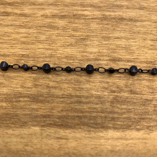 2.5mm & 3mm Diamond Link Matte Black Chain