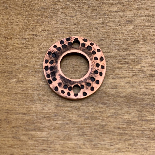 17mm Antique Copper Donut with 2 Holes