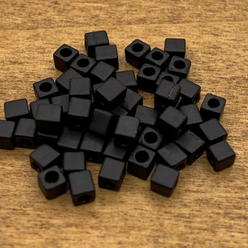 3mm Matte Black Miyuki Cubes