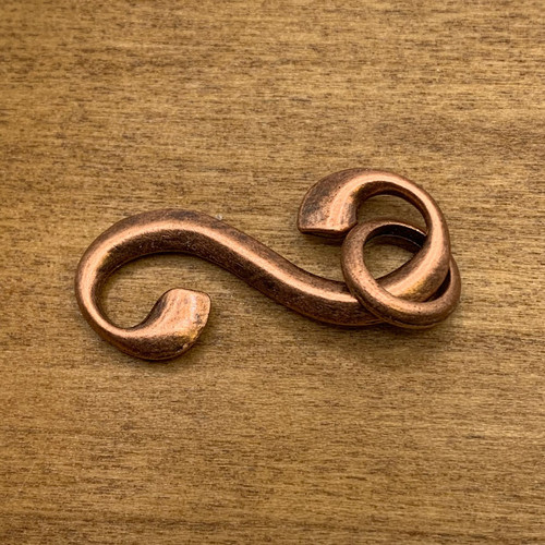 15x34mm Antique Copper Swirl Hook Clasp