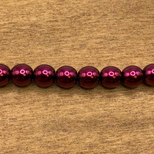 6mm Burgundy Czech Glass Pearls