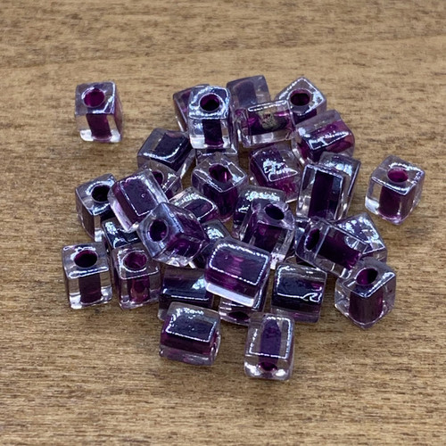 4mm Dark Purple Lined Miyuki Cubes
