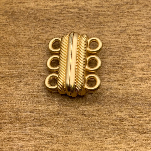 20x17mm Satin Gold 3 Loop Magnetic Clasp