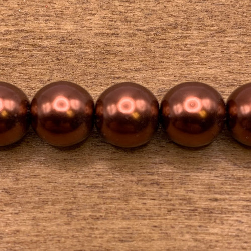 8mm Brown Czech Glass Pearls