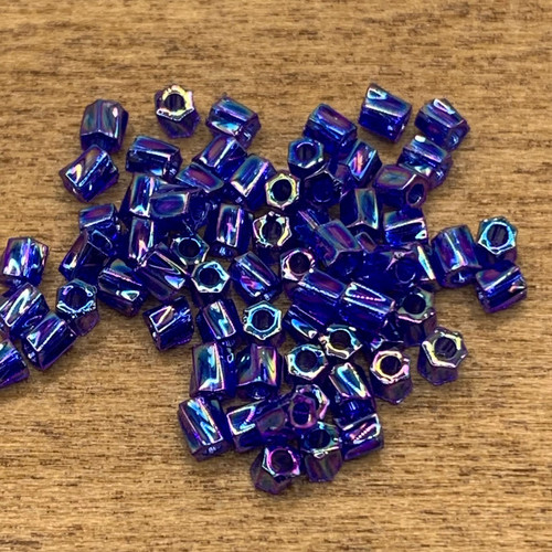 10/0 Twist Hex Blue AB Seed Beads