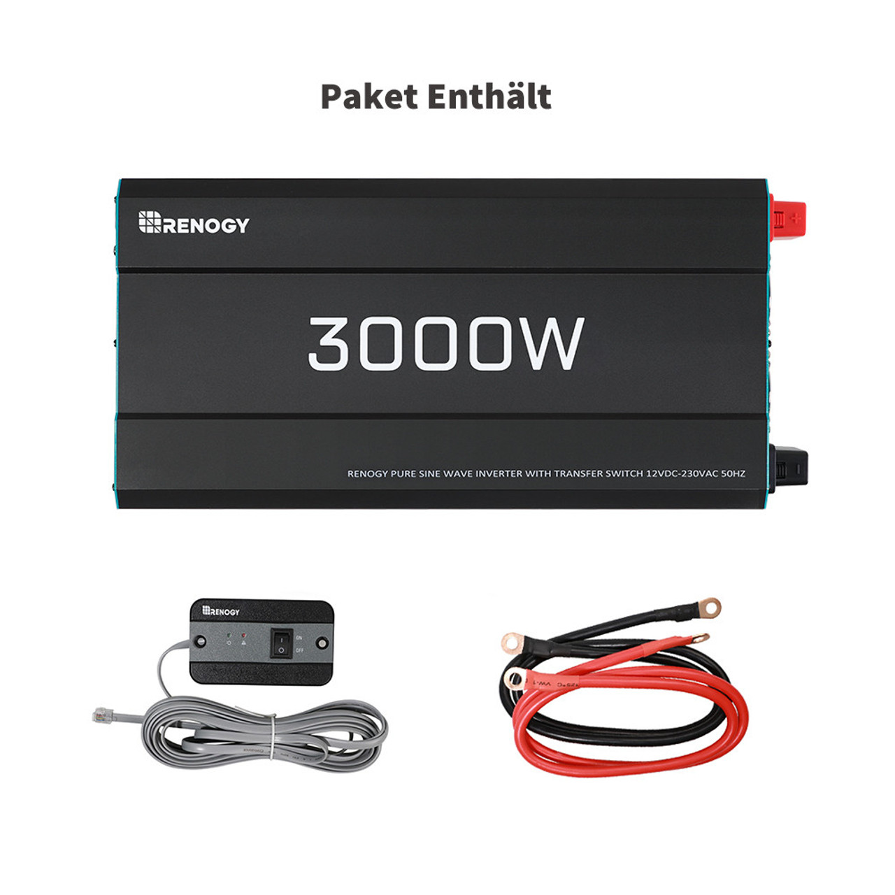 3000W/6000W Reiner Sinus LCD Wechselrichter, 4x USB, 2x Steckdose