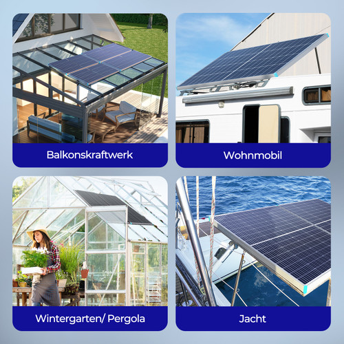 Bifaziale Solarmodule 115W Glas-Glas Solarpanel für Wohnmobil,Boote,Balkon,Marine