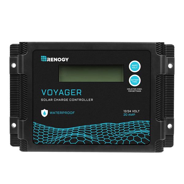 Renogy PWM Laderegler 20A Wasserdicht Voyager Für Sealed Gel Flooded Lithium ideal Für Wohnmobile Boote