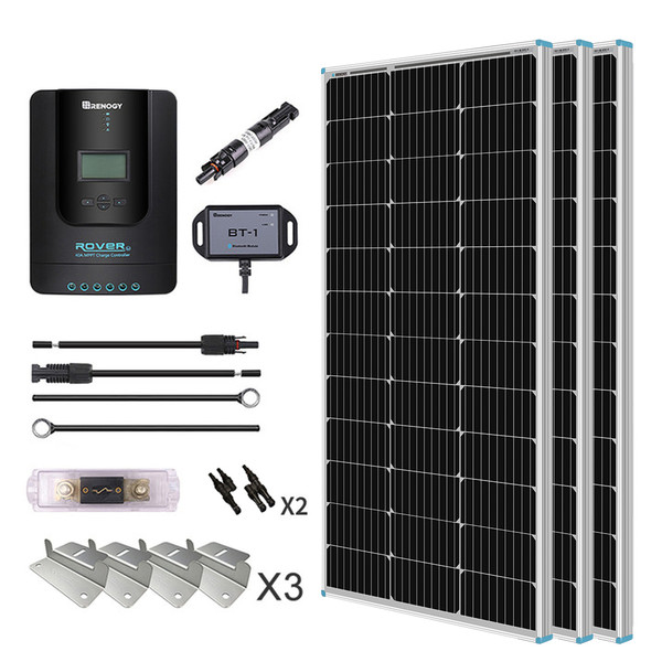 Solaranlage 300W 12V/24V Premium Komplettset mit 40A MPPT Laderegler für Balkon,Heimwerk,Wohnhaus