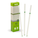 40 Pack - 6mm White Regular BioStraw 560/Carton RT-JP-PBS-6X197-40-WHITE BioPak