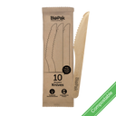 10 Pack - 16cm Wooden Knife In Paper Sleeves 320/Carton