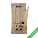 20 Pack - 16cm Wooden Knife In Paper Sleeves 640/Carton