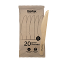 20 Pack - 16cm Wooden Knife In Paper Sleeves 640/Carton