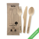 18 Pack - 16cm Wooden Knife, Fork & Spoon 360/Carton