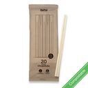 20 Pack - 21cm Bamboo Chopsticks In Paper Sleeve 160/Carton