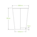 280ml / 8oz (80mm) Leaf Single Wall BioCup 1000/Carton