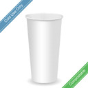 650ml / 22oz (90mm) White Cold Paper BioCup 1000/Carton BCC-22-W BioPak