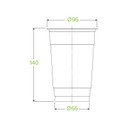 600ml (96mm) Clear BioCup 1000/Carton R-600Y BioPak