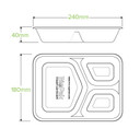 3 Compartment Natural BioCane Takeaway Base 500/Carton