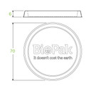 60ml (69mm) Clear PET Sugarcane Sauce BioCup Lid 1000/Carton B-SCL-60 BioPak