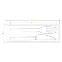 16.5cm / 6.5" PLA Knife, Fork & Napkin Set 250/Carton