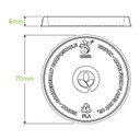 60ml (69mm) PLA Sauce Cup Lid 1000/Carton B-SCL-60-PLA BioPak