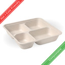 4-Compartment Large Biocane Takeaway Base 300/Carton B-LB-4C-N-LARGE-PF BioPak