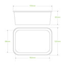 750ml Natural Rectangle PLA Lined Paper Container 300/Carton BB-LB-750-N BioPak