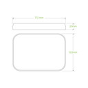 Natural Rectangle PLA Lined Paper Container Lid 300/Carton