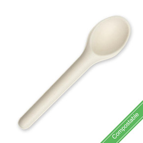 15cm Plant Fibre Spoon 1000/Carton B-CUT-154S-W BioPak