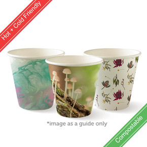 25 Pack - 295ml / 8oz (90mm) Art Series Single Wall BioCup 150/Carton RT-BC-8-6X25P-P BioPak 25 Pack - 295ml / 8oz (90mm) Art Series Single Wall BioCup 150/Carton RT-BC-8-6X25P-P BioPak