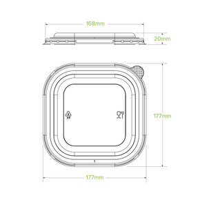 750ml-1,400ml Clear PP Square Takeaway Lid 300/Carton BB-SBL-PP BioPak
