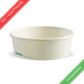 500ml (148mm) Small White BioBowl 400/Carton BB-BL-SMALL-W BioPak 500ml (148mm) Small White BioBowl 400/Carton BB-BL-SMALL-W BioPak