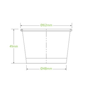 45ml / 1.5oz (62mm) Paper Sauce BioCup 1000/Carton BB-SC-45 BioPak 45ml / 1.5oz (62mm) Paper Sauce BioCup 1000/Carton BB-SC-45 BioPak