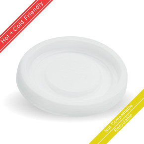 63mm / 4oz White PS No Hole BioCup Lid 1000/Carton BCL-4 BioPak