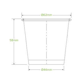 90ml / 3oz (62mm) Paper Sauce BioCup 1000/Carton BB-SC-90 BioPak