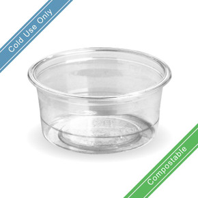 90ml (76mm) Clear PLA Sauce BioCup 2000/Carton R-90 BioPak