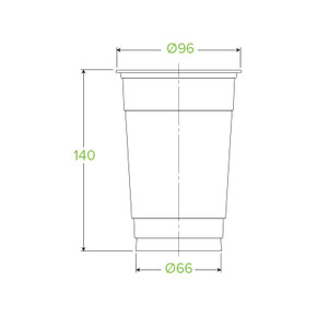 600ml (96mm) Clear BioCup 1000/Carton